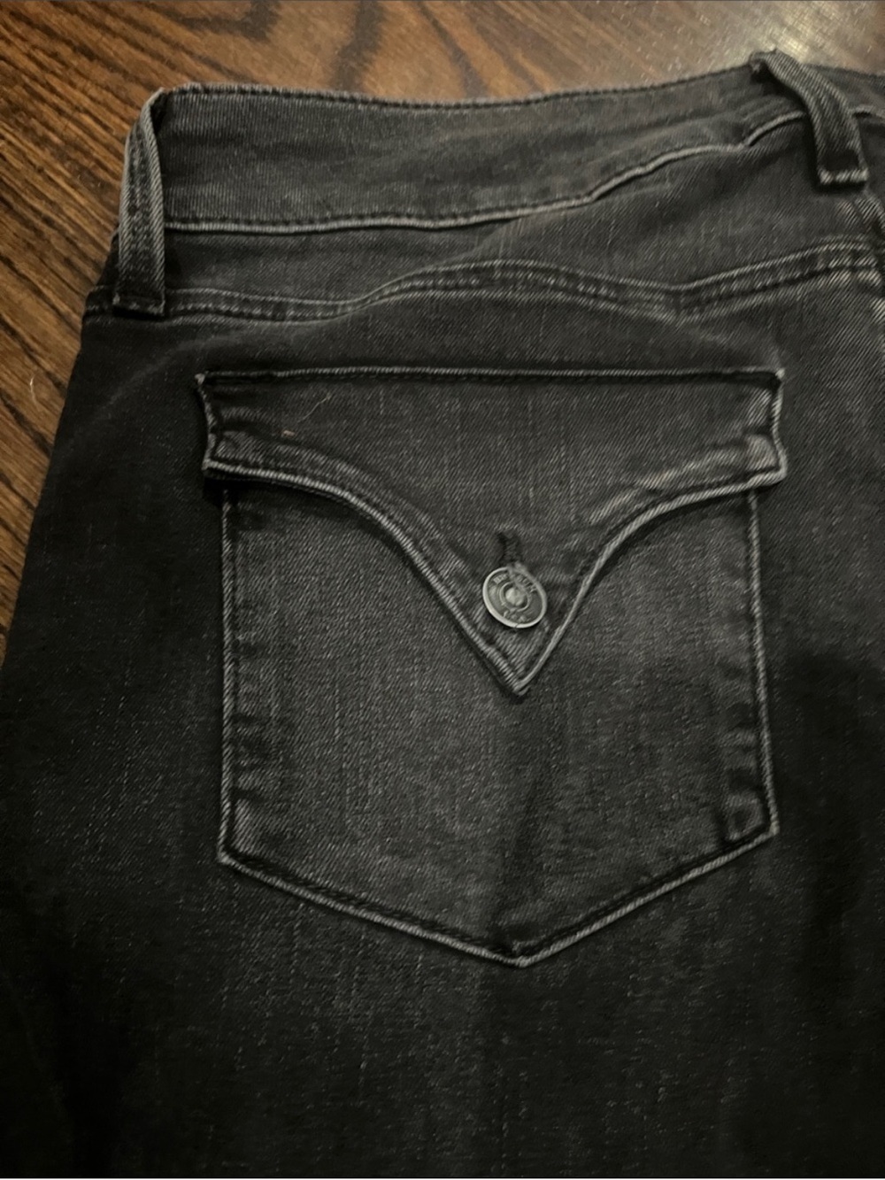 Hudson Jeans Black Distressed Women's Jeans - Flared Hem - Picture 6 of 6